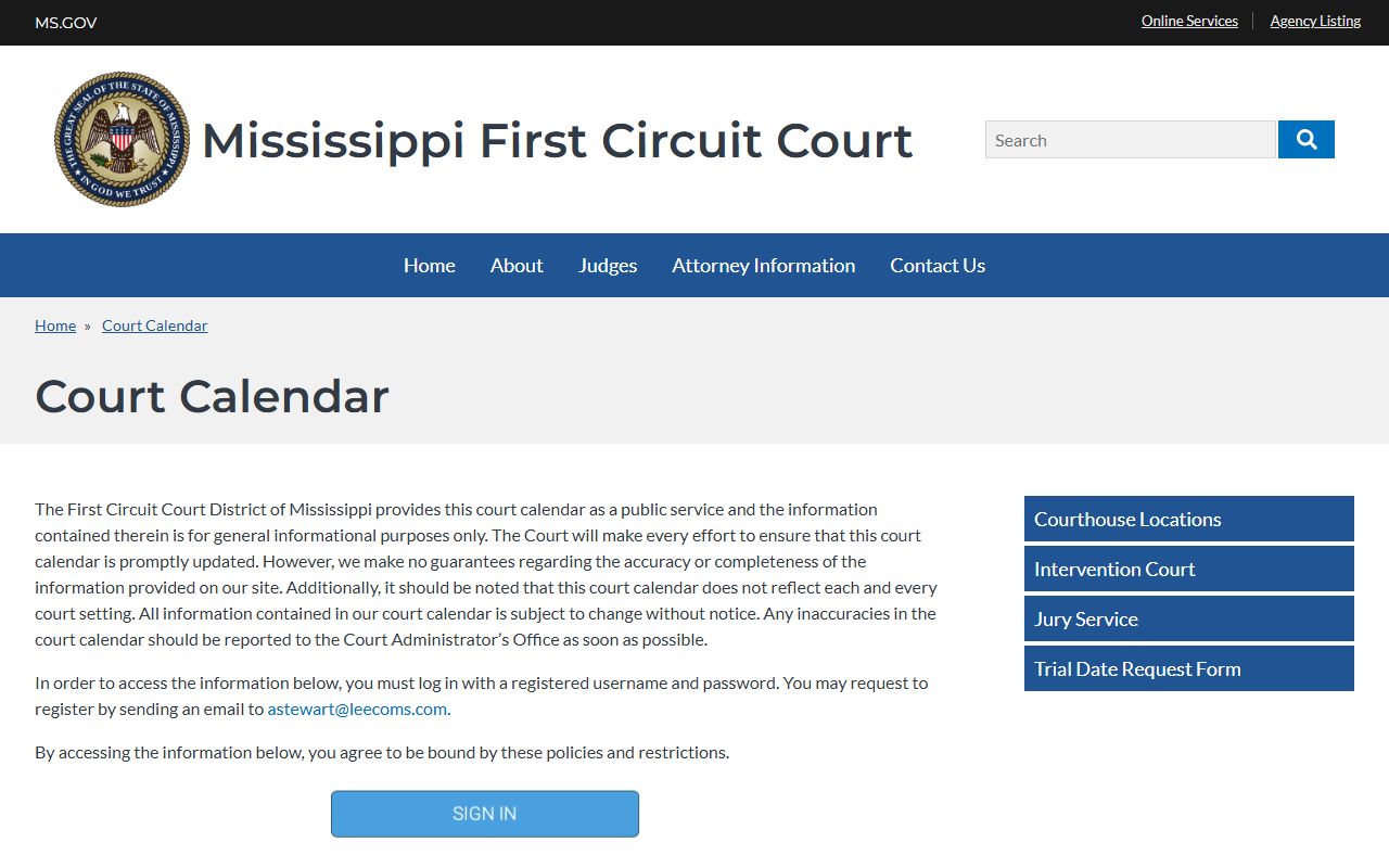 Monroe County court records hearing schedule on the First Circuit calendar
