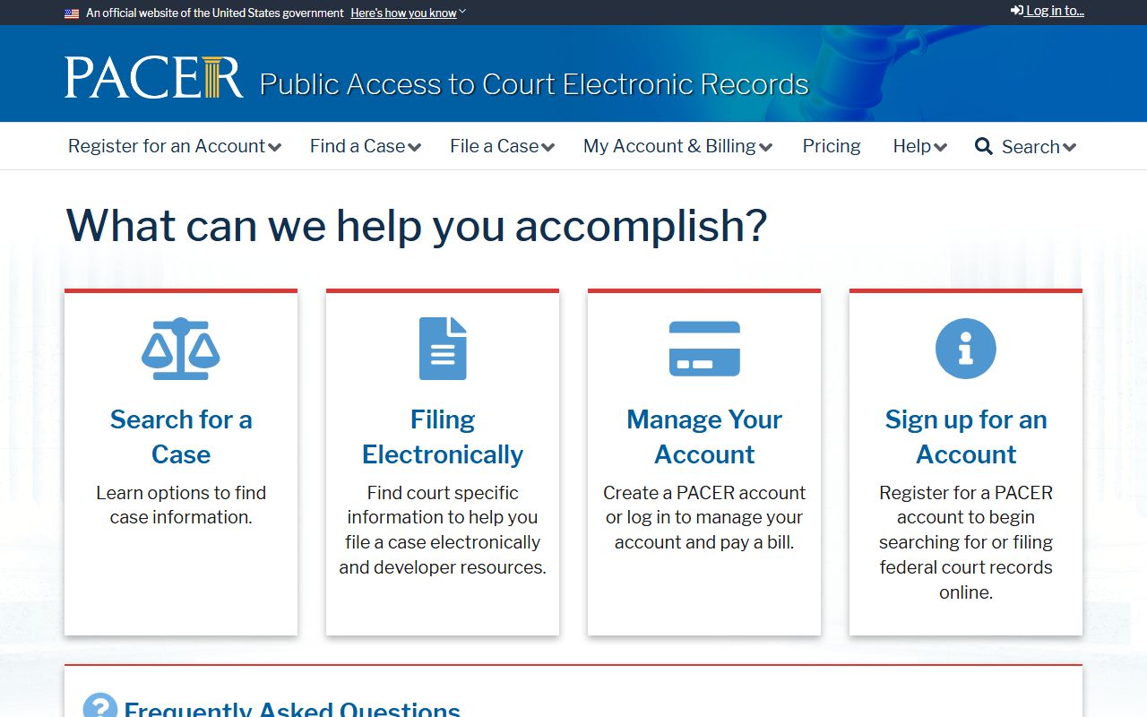 Monroe County federal court records search through PACER case access
