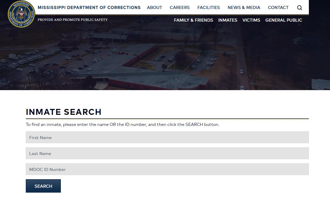 Monroe County inmate search through the Mississippi MDOC database