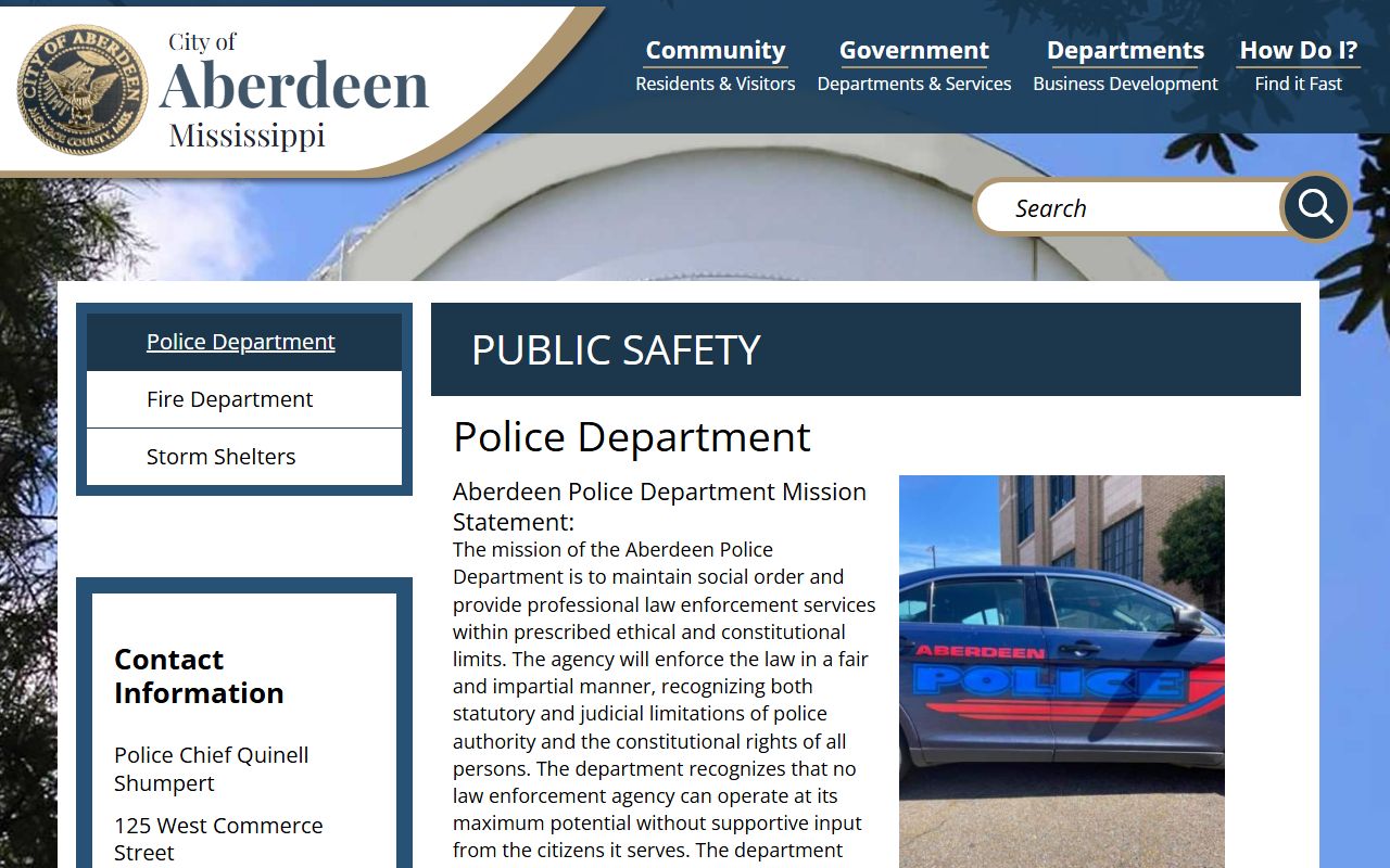 Monroe County arrest records source at the Aberdeen Police Department