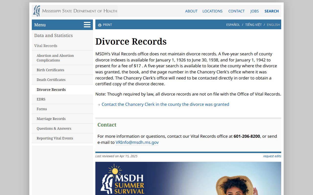 Monroe County divorce records index search through the state health department
