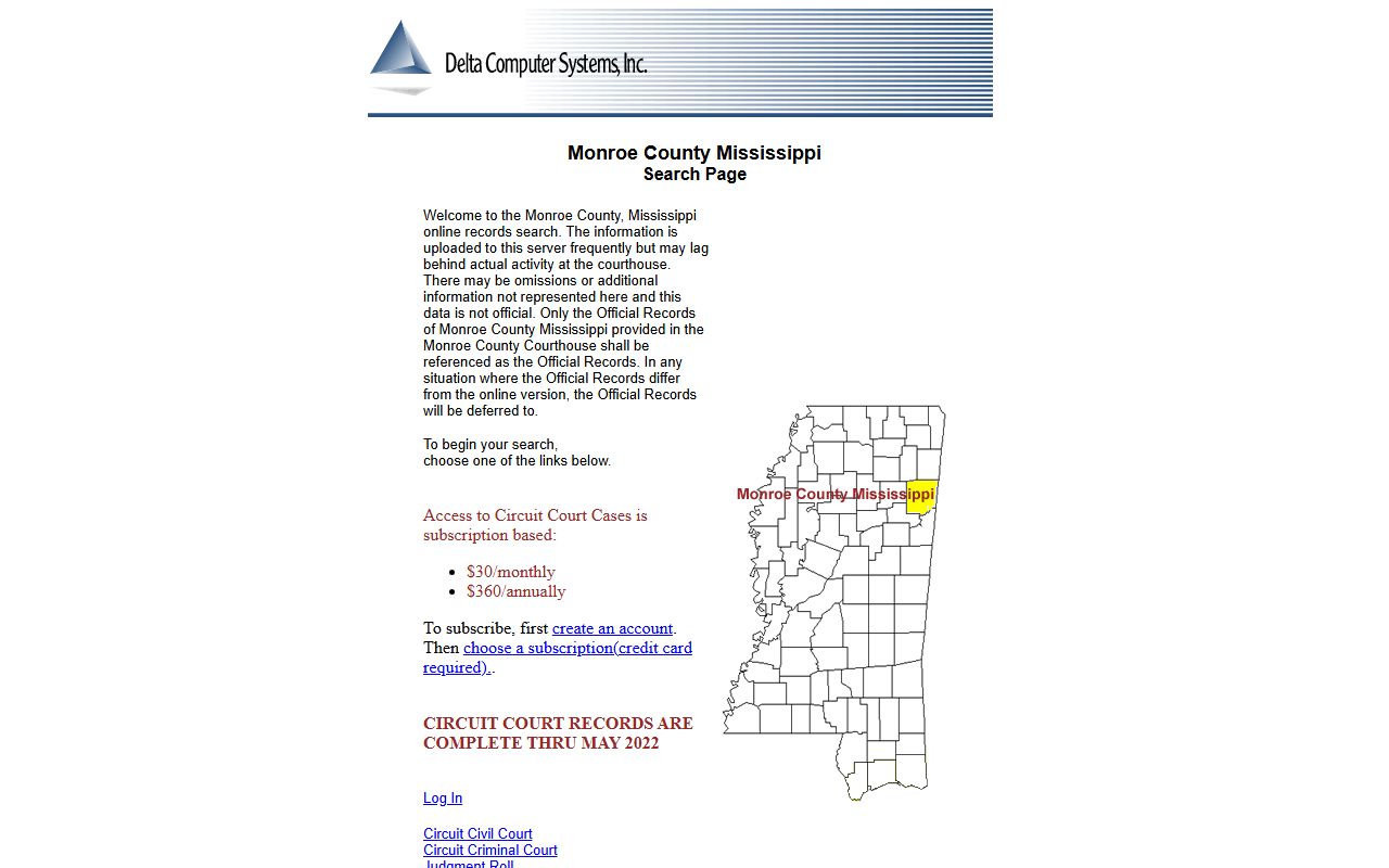 Monroe County marriage records online index disclaimer notice