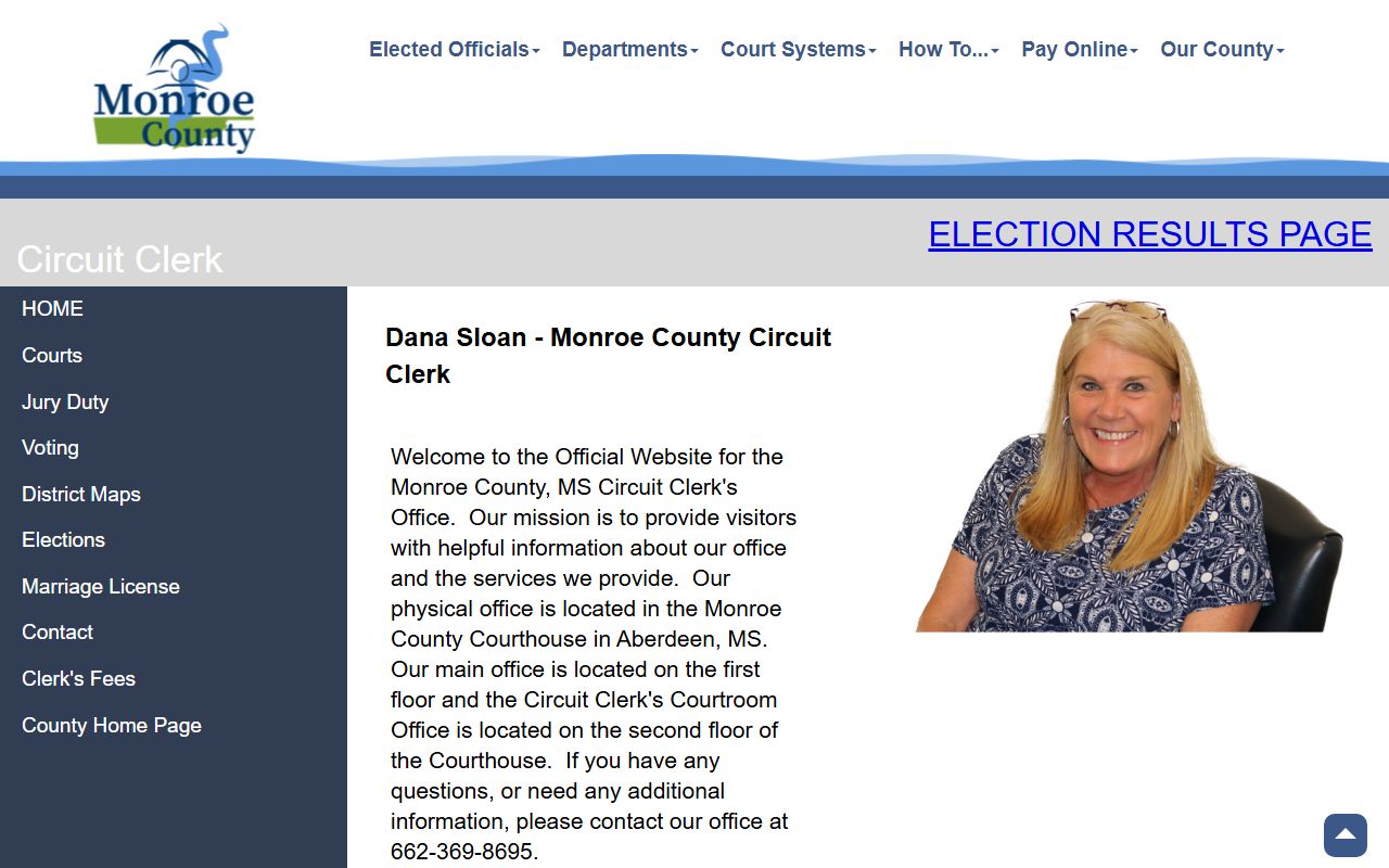 Monroe County Circuit Clerk office and court records duties