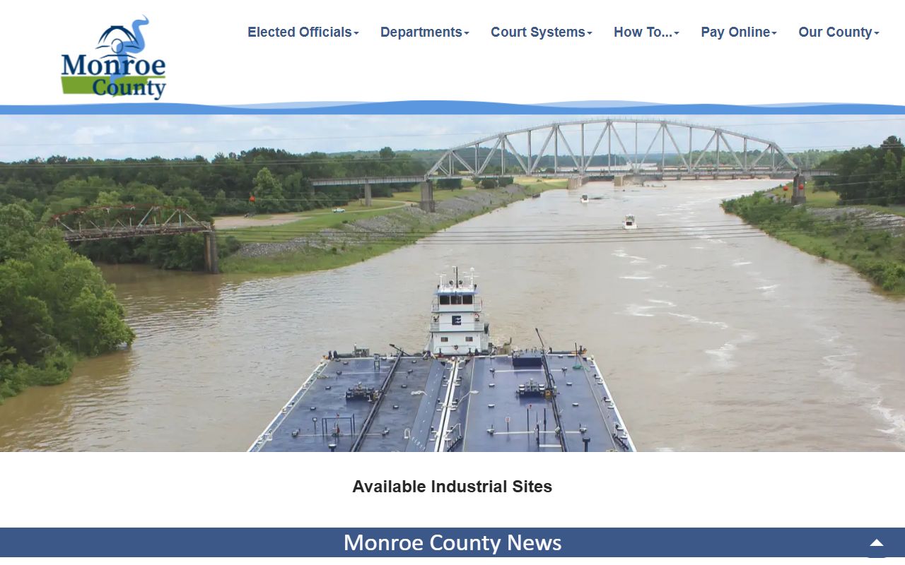 Monroe County official website home page for court records