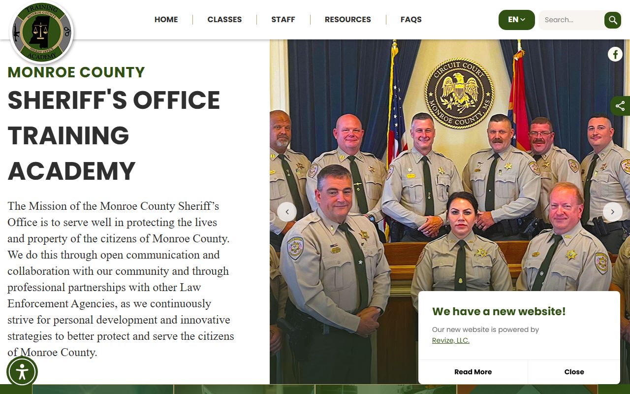 Monroe County Sheriff Office site with detention and arrest court records
