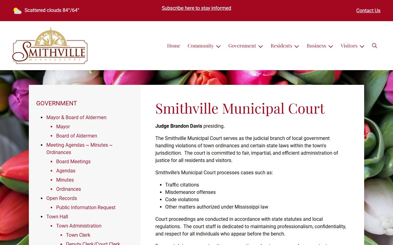 Monroe County court dockets Smithville Municipal Court reference