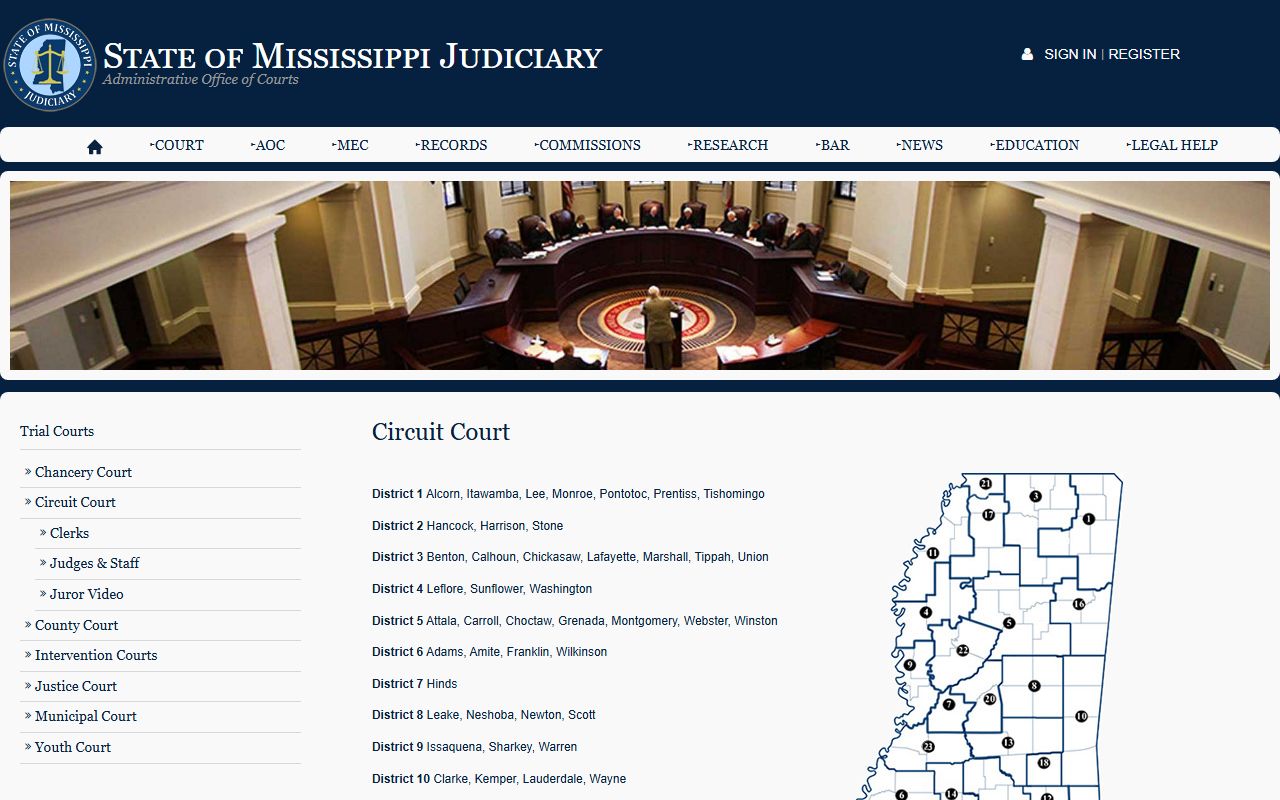 Monroe County court dockets Circuit Court jurisdiction reference
