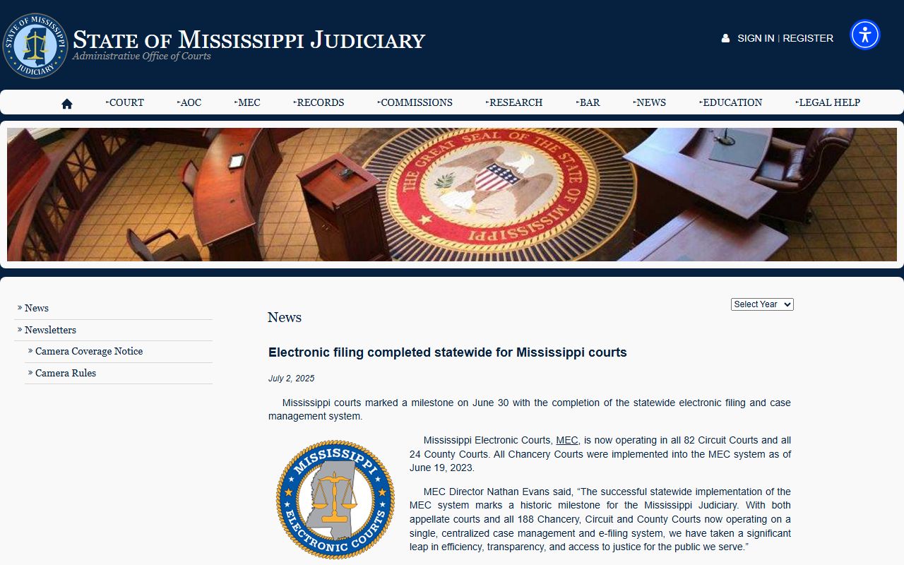 Monroe County court records and statewide electronic filing for restricted cases
